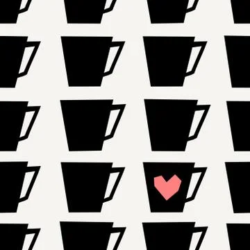 Seamless Coffee Cups Pattern Stock Illustration