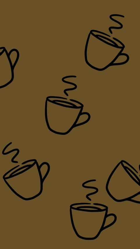 Seamless coffee doodle icon animation in vertical format with smooth flow, perfe Vidéo 333977310