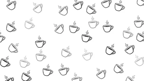 Seamless coffee doodle icon animation with flowing pattern movement, perfect for Video stock 333977311