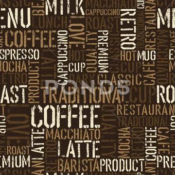 Seamless coffee experience pattern. vector, eps8. Stock Illustration
