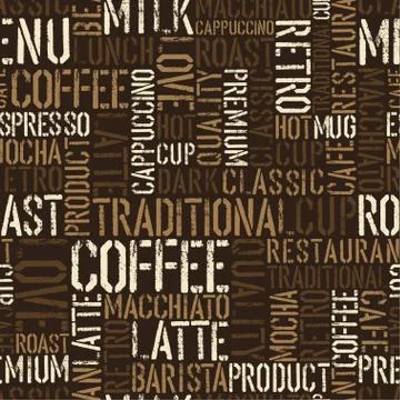 Seamless coffee experience pattern. vector, eps8. Illustrazione stock