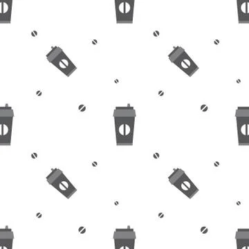 Seamless Coffee Paper Cup Pattern Stock Illustration