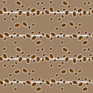 Seamless coffee pattern. Coffee beans. Packaging. Cover. Design of banners. V Illustrazione stock