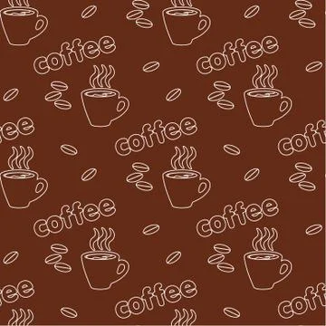 Seamless coffee pattern Stock Illustration