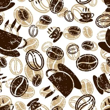 Seamless coffee pattern Stock Illustration