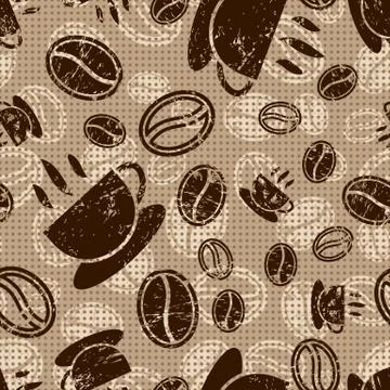 Seamless coffee pattern Stock Illustration