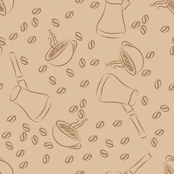 Seamless coffee pattern Stock Illustration