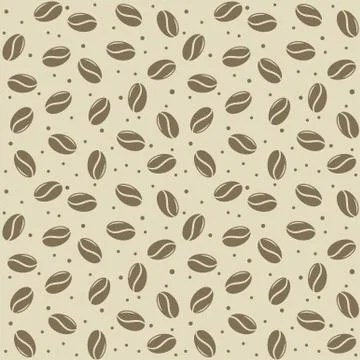 Seamless coffee seed texture Stock Illustration
