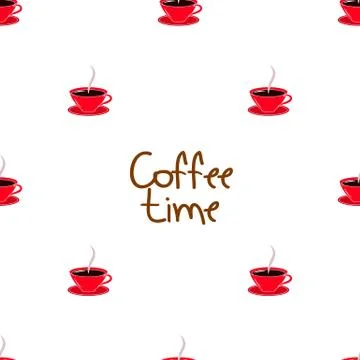 Seamless of coffee time with cups Stock Illustration