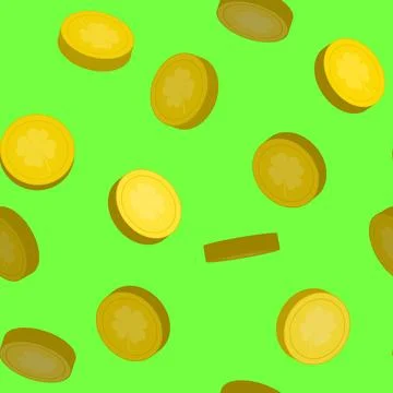 Seamless coins pattern. Stock Illustration