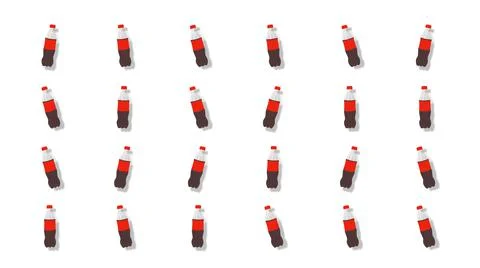Seamless cola bottles pattern on white background  illustration. Illustrazione stock