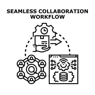 Seamless collaboration workflow for business efficiency development Stock Illustration
