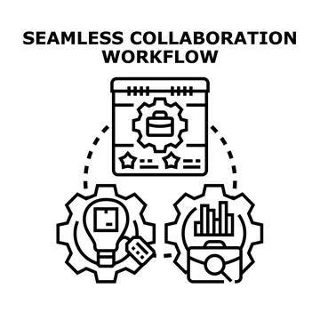 Seamless collaboration workflow developing business strategy process イラスト素材