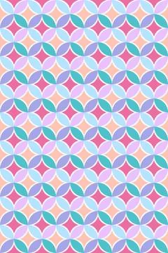 Seamless colofull pattern of leaves and rhombuses Illustrazione stock