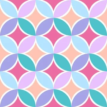 Seamless colofull pattern of leaves and rhombuses Stock Illustration