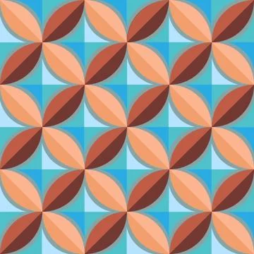 Seamless colofull pattern of leaves and rhombuses Stock Illustration