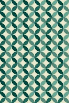 Seamless colofull pattern of leaves and rhombuses in green colors Stock Illustration