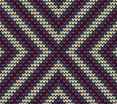 Seamless color centre knitting pattern Stock Illustration