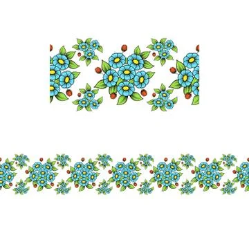 Seamless color flower element Stock Illustration