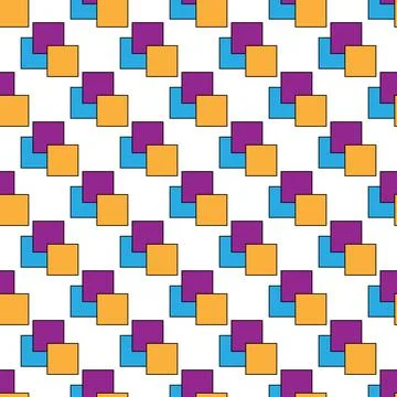 Seamless color geometric pattern of squares for texture, textiles, packaging, Stock Illustration
