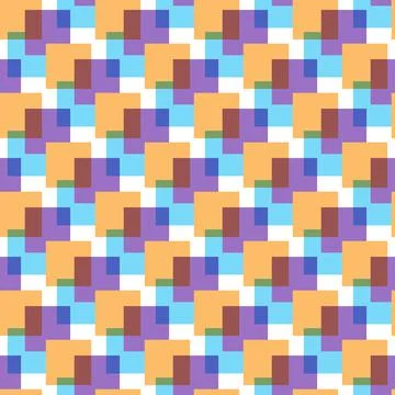 Seamless color geometric pattern of squares for texture, textiles, packaging, Stock Illustration