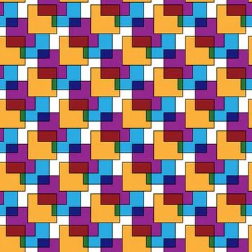 Seamless color geometric pattern of squares for texture, textiles, packaging, Stock Illustration