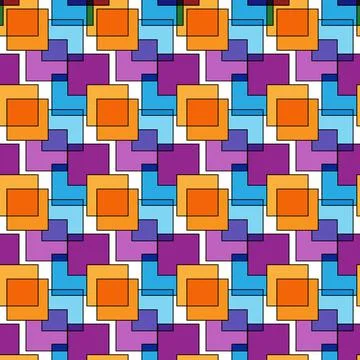 Seamless color geometric pattern of squares for texture, textiles, packaging, Stock Illustration