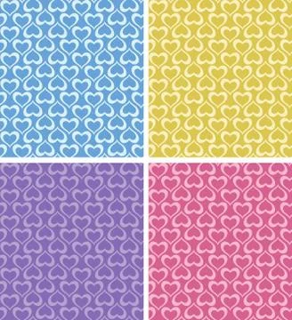 Seamless color heart patterns Stock Illustration