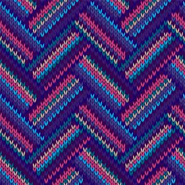 Seamless color knitted pattern Stock Illustration