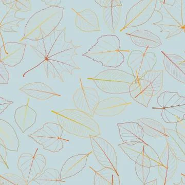 Seamless color leaves pattern. plus EPS10 Stock Illustration