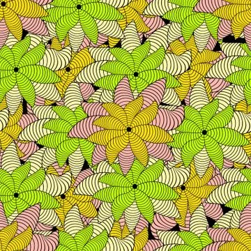 Seamless color pattern with flowers Stock Illustration