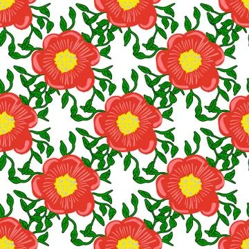 Seamless color pattern with flowers Stock Illustration
