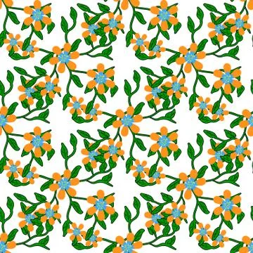 Seamless color pattern with flowers Stock Illustration