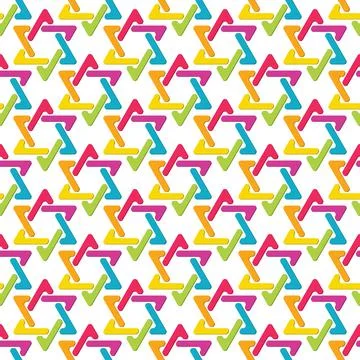Seamless color pattern of interlocking triangles. Template for textures, text Stock Illustration