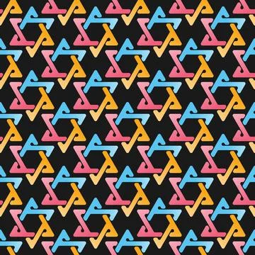 Seamless color pattern of interlocking triangles. Template for textures, text Stock Illustration