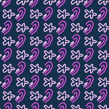 Seamless color pattern of linear doodle squiggles. 스톡 일러스트