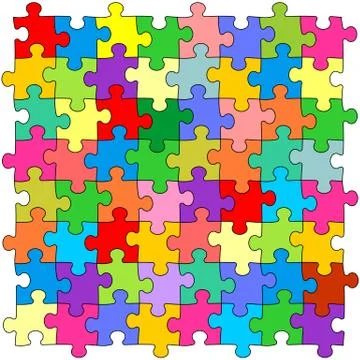Seamless color puzzles background Stock Illustration