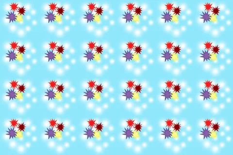 Seamless color splats pattern on blue Stock Illustration