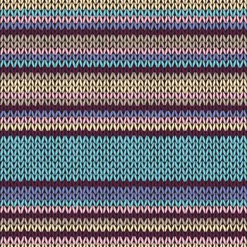 Seamless color striped knitted pattern Stock Illustration