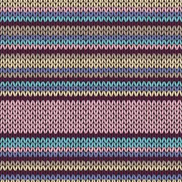 Seamless color striped knitted pattern Stock Illustration