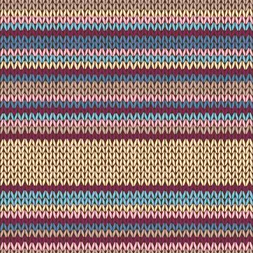 Seamless Color Striped Knitted Pattern Stock Illustration