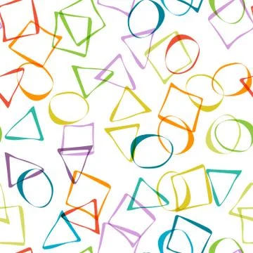 Seamless color vector pattern of arbitrary geometric shapes for texture, text Illustrazione stock