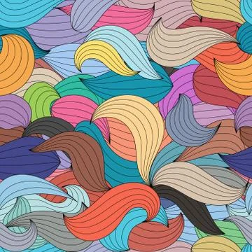 Seamless color waves abstract pattern. Stock Illustration