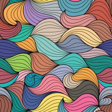Seamless color waves abstract pattern. Stock Illustration