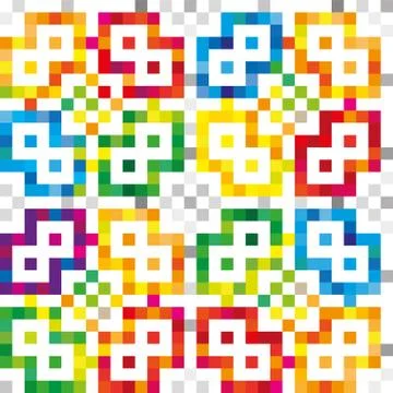 Seamless colored background. Color squares in geometric pattern. Stock Illustration