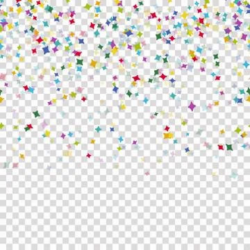 Seamless colored confetti background with vector transparency Stock Illustration