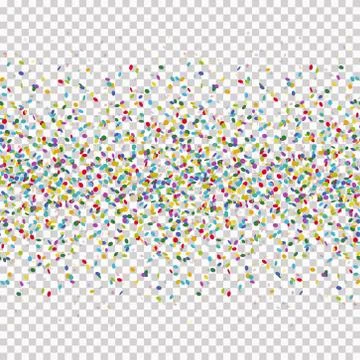 Seamless colored confetti background with vector transparency Stock Illustration