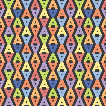 Seamless Colored Font Patter Stock Illustration