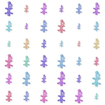 Seamless colored labarum background or pattern on white Stock-Illustration