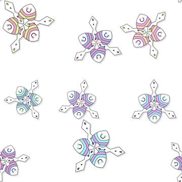 Seamless colored ornate pattern with drop shadow Illustrazione stock
